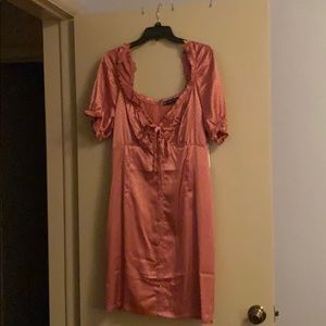 Pink satin dress